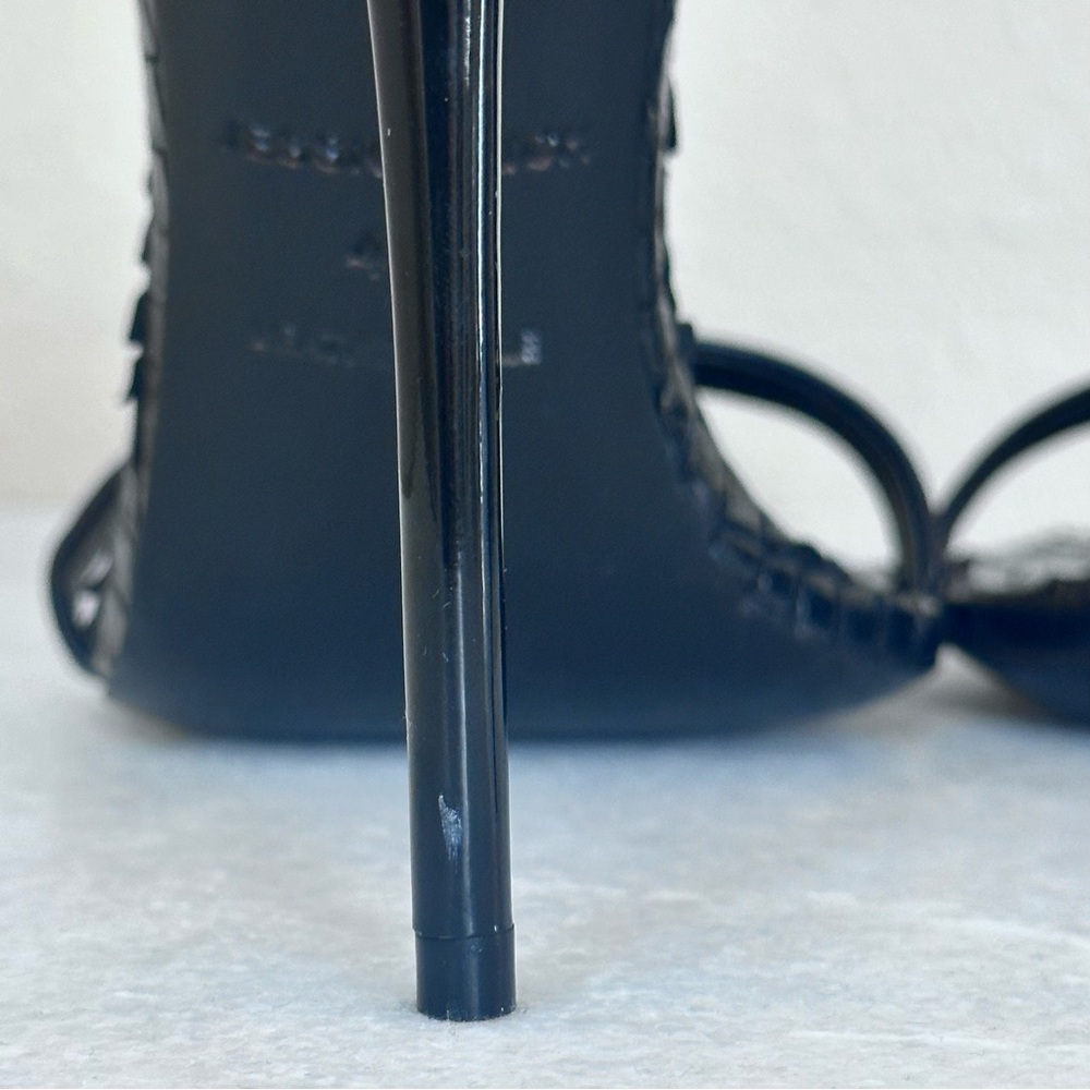 Rich Sandal by Jessica Rich Black Stiletto Lace Up Heels Size 40 / 9.5 - Picture 3 of 16
